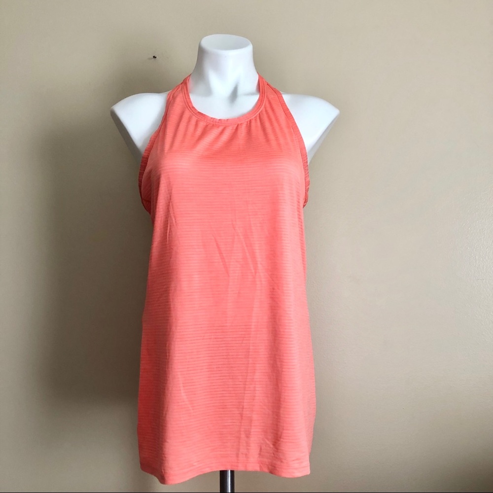 Athleta Simple Semi-Sheer Racerback Coral Tanktop